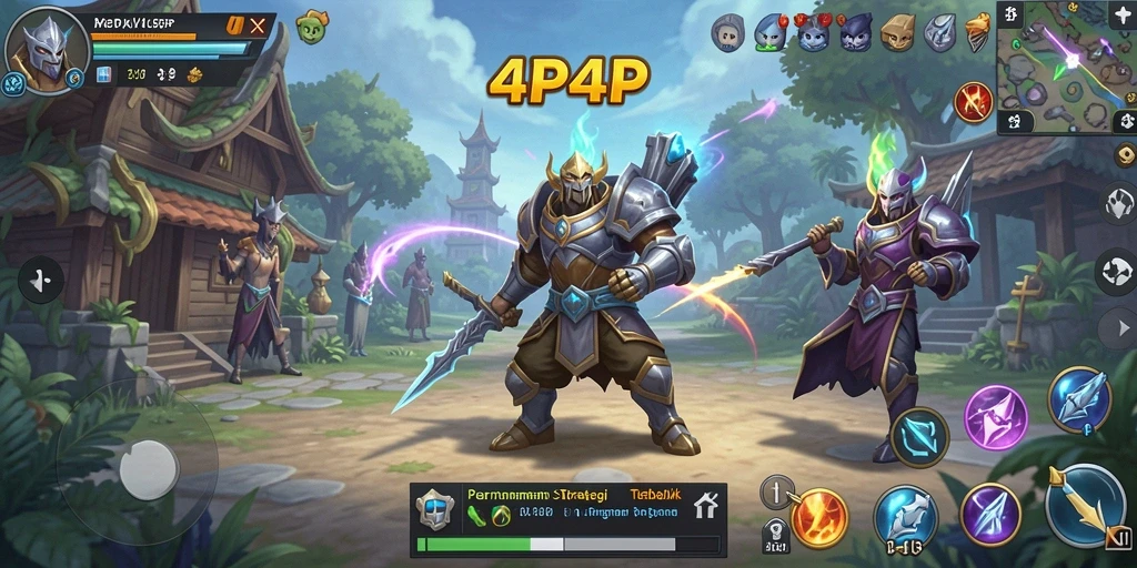 Tangkapan layar menampilkan aksi seru dalam game SLG 4P4P.
