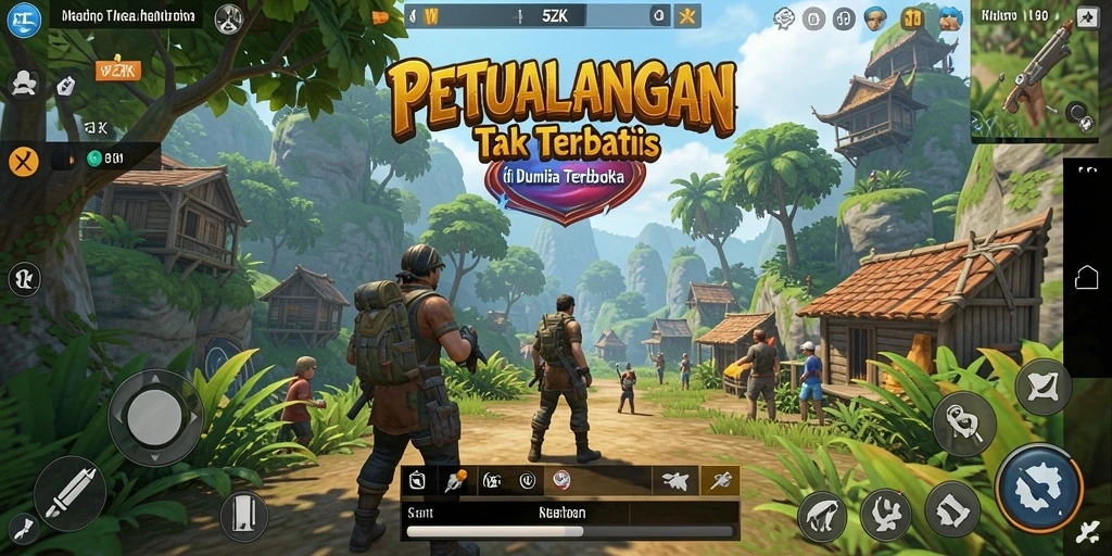Tangkapan layar gameplay 5ZK dengan dunia terbuka yang luas dan indah.