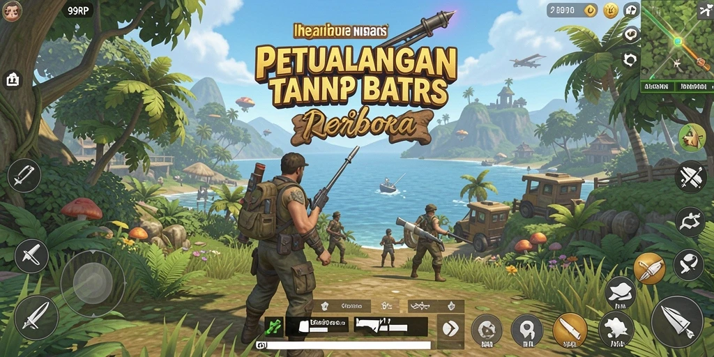 Screenshot utama 99RP menampilkan aksi seru di dunia terbuka.