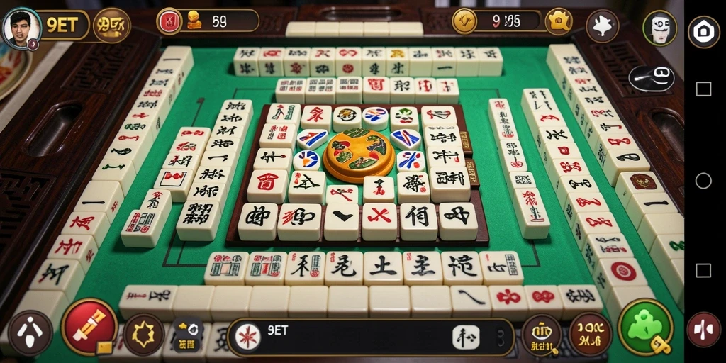 Tampilan gameplay Mahjong yang menawan di 9ET.
