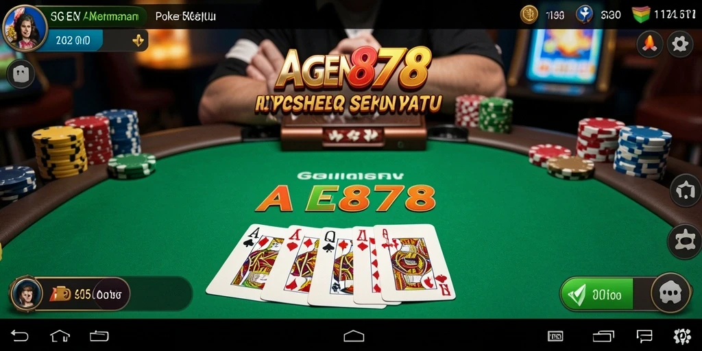 Screenshot AGEN878 menunjukkan gameplay menarik Poker yang mendebarkan.