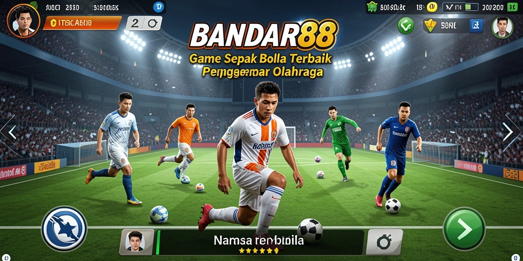 Tampilan gameplay BANDAR88 yang mengesankan dengan aksi sepak bola seru.