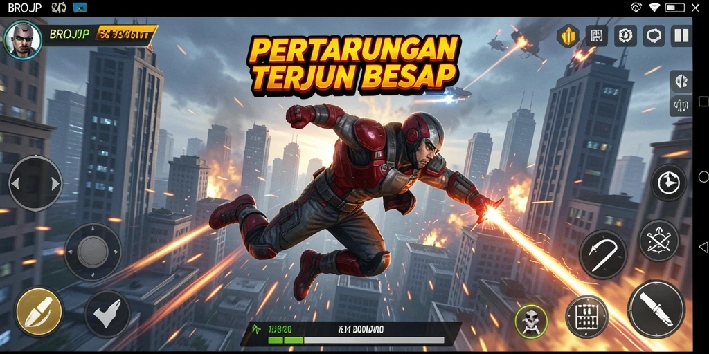 Tangkapan layar gameplay BROJP yang menampilkan pertarungan seru.