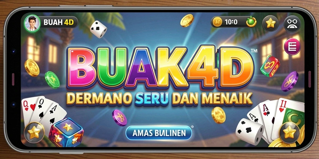 Screenshot gameplay BUAH4D yang menggambarkan keseruan permainan domino.