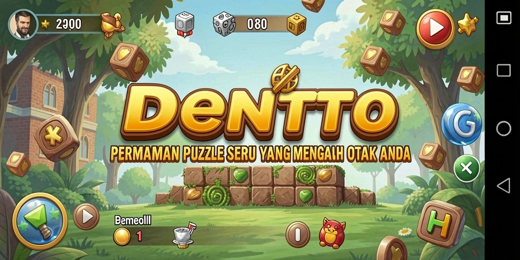 Tampilan screenshot DENTOTO dengan gameplay Puzzle yang menantang.