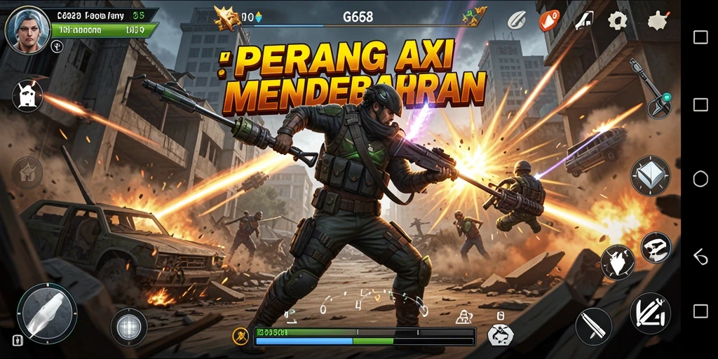 Tampilan gameplay seru dari G668 saat bertarung.