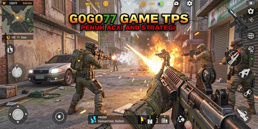 Tampilan seru gameplay GOGO77 dalam pertempuran TPS.