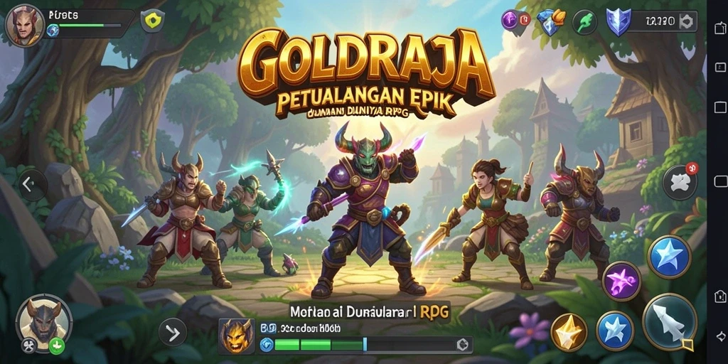Screenshot gameplay RPG yang menarik dan penuh aksi di GOLDRAJA.