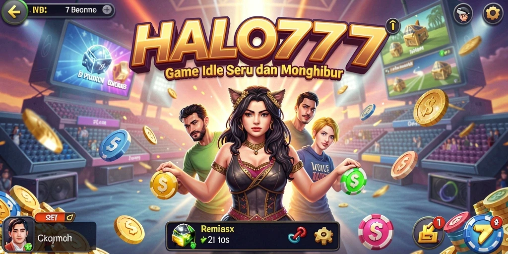 Screenshot gameplay HALO777 yang menunjukkan kemajuan dalam permainan Idle.
