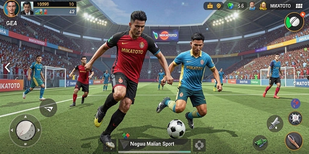 Screenshot MIKATOTO menampilkan aksi seru dalam olahraga.