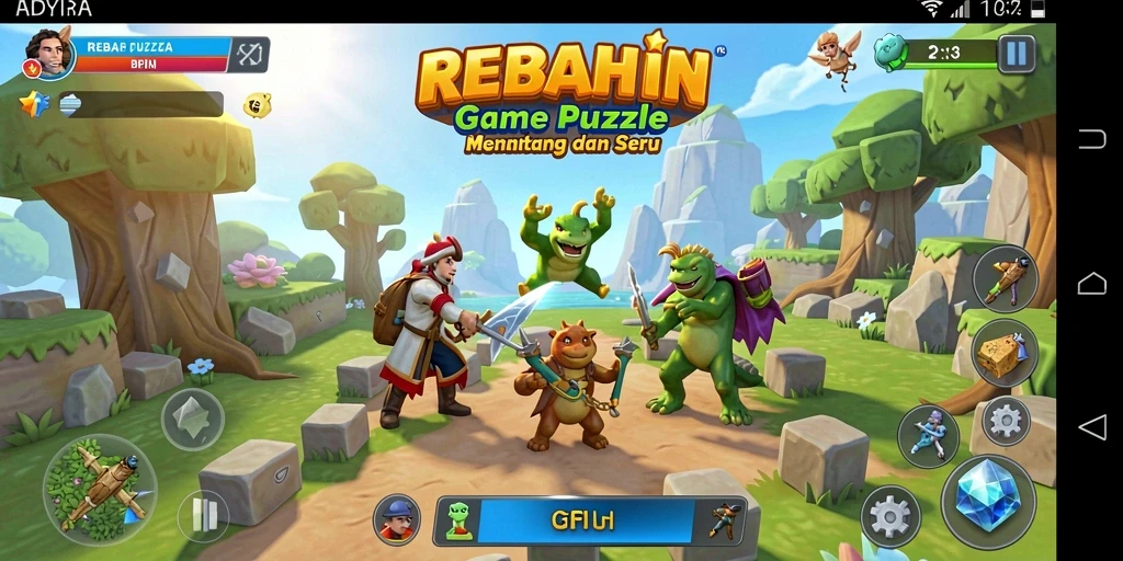 Screenshot utama menampilkan gameplay seru dari REBAHIN.