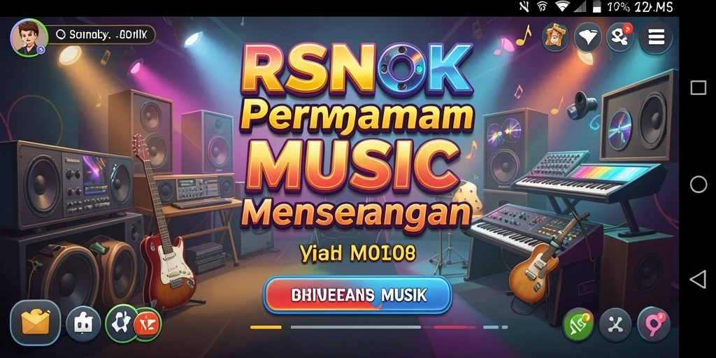 Tampilan gameplay menarik dari RSNOK yang membuat permainan musik seru.