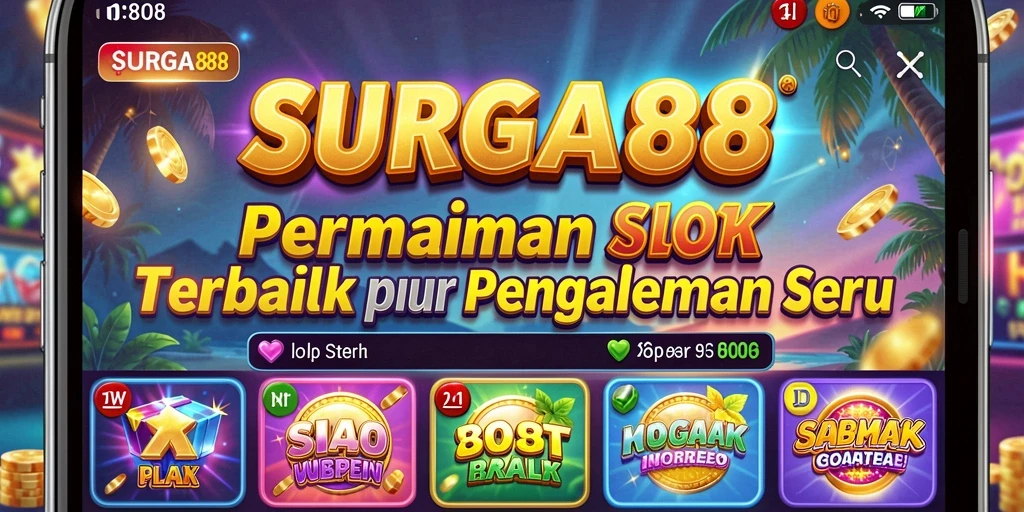 Tampilan gameplay slot yang menarik dari SURGA88 dengan berbagai tema dan fitur.