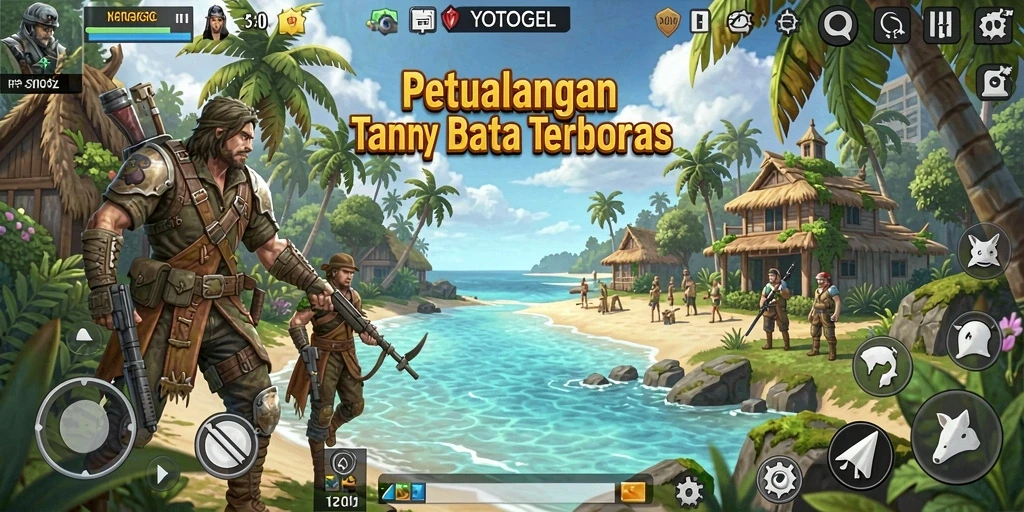 Tampilan gameplay YOTOGEL dalam dunia terbuka yang luas dan dinamis.