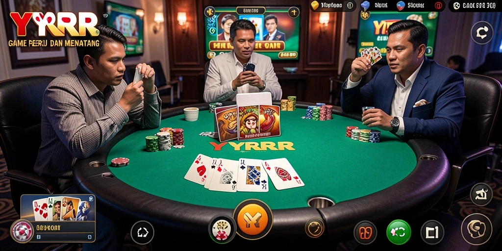 Screenshot YYRR menampilkan pengalaman bermain Poker yang mendebarkan.